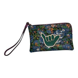 Coach Blue Floral Wristlet